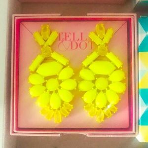 Stella & Dot Heck Yes Citron Earrings New in Box